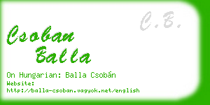 csoban balla business card